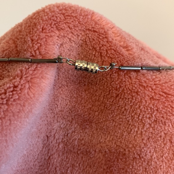 Silver Necklace w/Blue Natural Stones - Picture 3 of 3